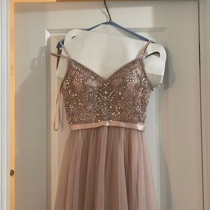 Gorgeous Blush Pink Gown with sequins on top
